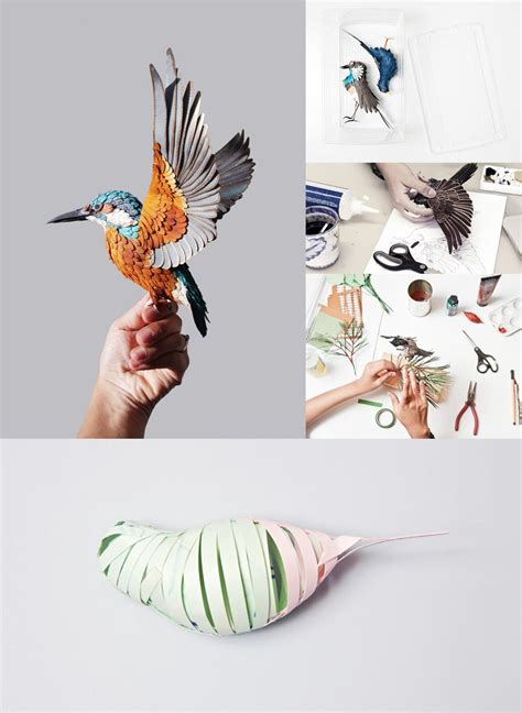 Process Snapshots From Diana Beltrán Herreras Paper Bird Sculpture