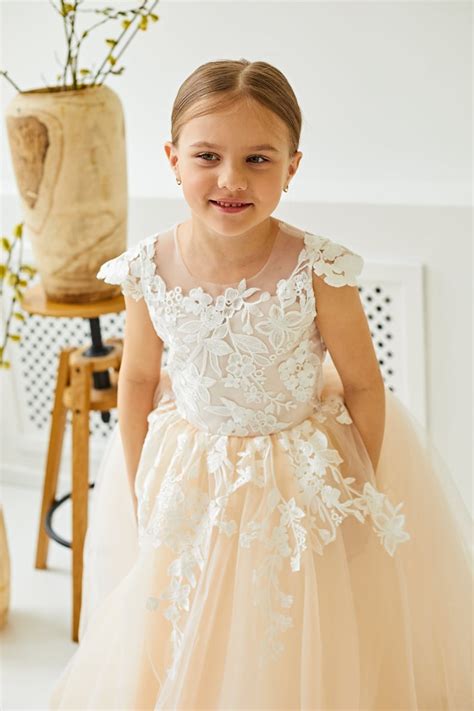 Lace Flower Girl Dress Princess Flower Girl Dressflower Girl Etsy