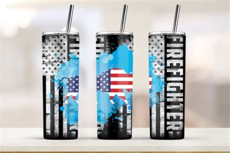 Usa Flag Watercolor 20oz Skinny Tumbler Graphic By Lindesign · Creative