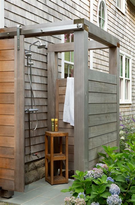 Sandy House Outdoor Shower Beach Style Patio Boston By Lda Architecture Interiors Houzz