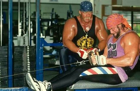 Hulk Hogan And The Macho Man Working Out Macho Man Randy Savage