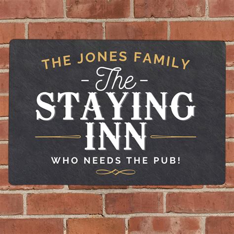 Personalised The Staying Inn Metal Sign By Blackdown Lifestyle