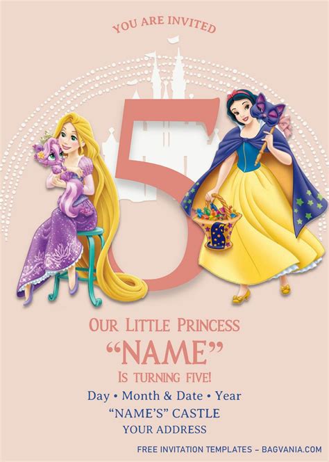 Disney Princess Invitation Templates Editable With Ms