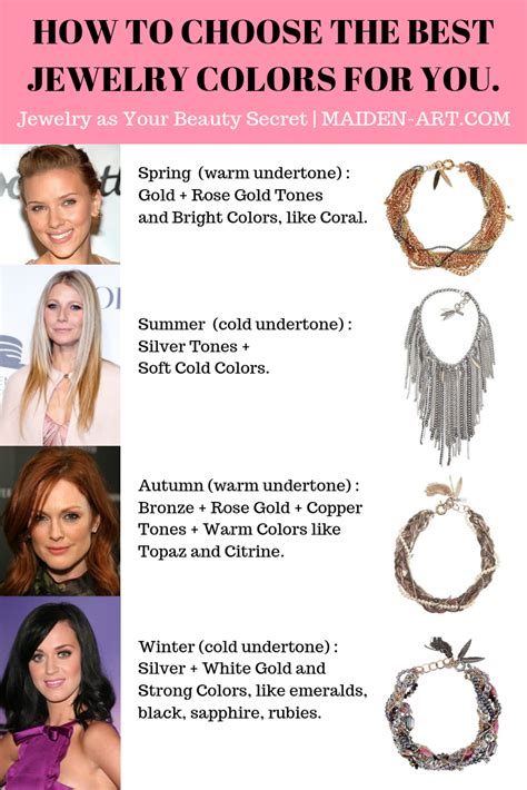 How To Choose The Best Jewelry Colors For You Colors For Skin Tone