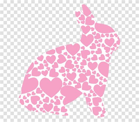 Silhouette Heart Pink Spring Bunny Holiday Easter Pink Bunny Silhouette