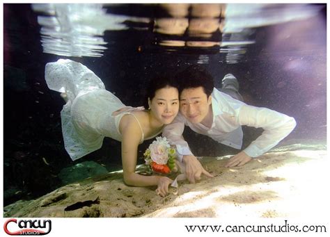 Korean Honeymoon Snaps At A Cenote Beautiful Jungle Settings And Underwater Photos