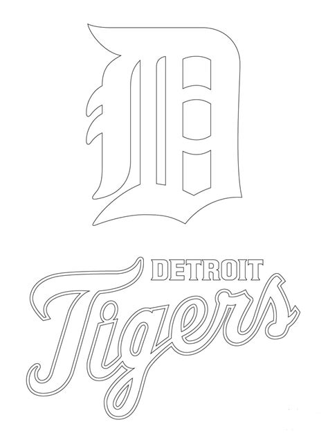 Detroit Tigers Logo Coloring Page Colouringpages