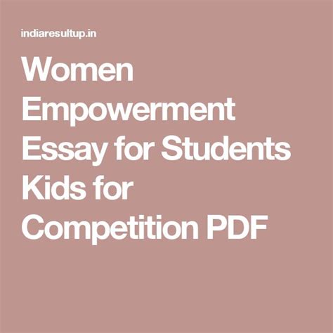 Women Empowerment Essay For Students Kids For Competition Pdf Women