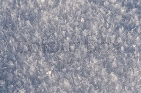 Detail Of Frozen Snow With Ice Crystals Stock Image Colourbox