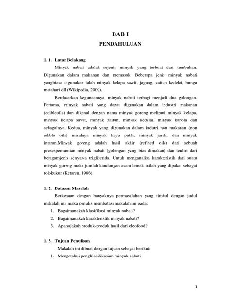 PDF Makalah Pengilangan Minyak Nabati Karakteristik Klasifikasi