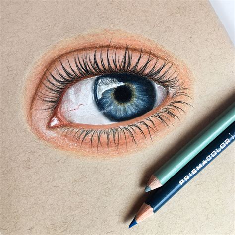 Blue Eye Original Colored Pencil Drawing Accesoriifrizerie Ro