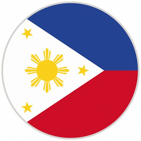 Circular Country Flag National National Flag Philippines Rounded