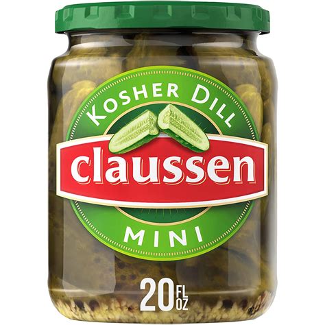 Claussen Kosher Dill Mini Pickles 20 Fl Oz Jar Grocery And Gourmet Food