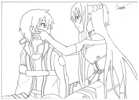 Asuna And Kirito Sword Art Online By Stades Drawing On Deviantart