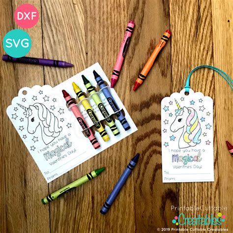 Valentine Bookmark Crayon Holder SVG Files for Silhouette & Cricut
