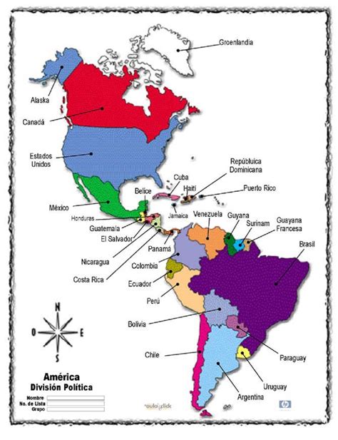 Mapa Del Continente Americano Con Nombres Y Capitales Imagui