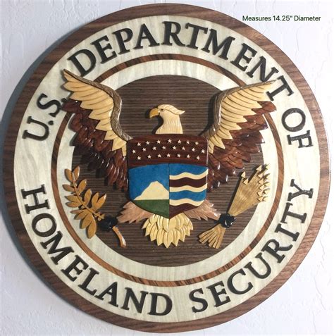 Department Of Homeland Security Wood Plaque