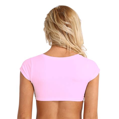 Sexy Women S No Bra Club Cotton Short Sleeve Crop Top T Shirt Summer