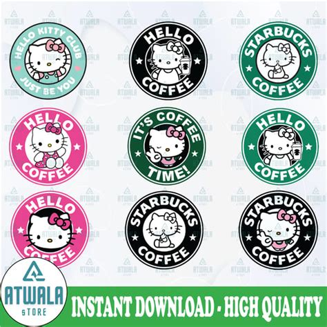 hello kitty coffee svg starbucks coffee ring svg boss girl inspire uplift