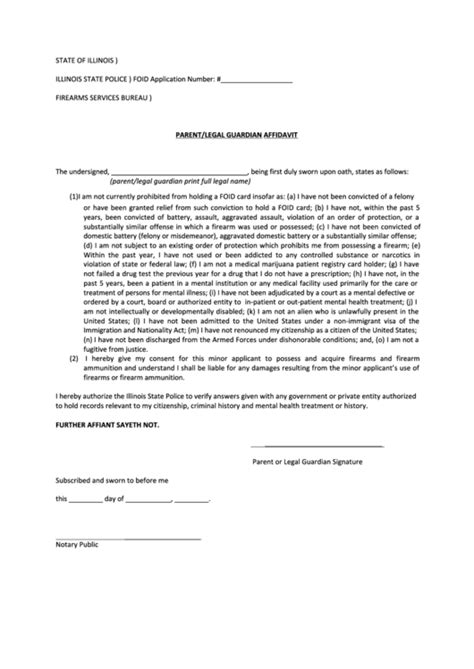 fillable parentlegal guardian affidavit template