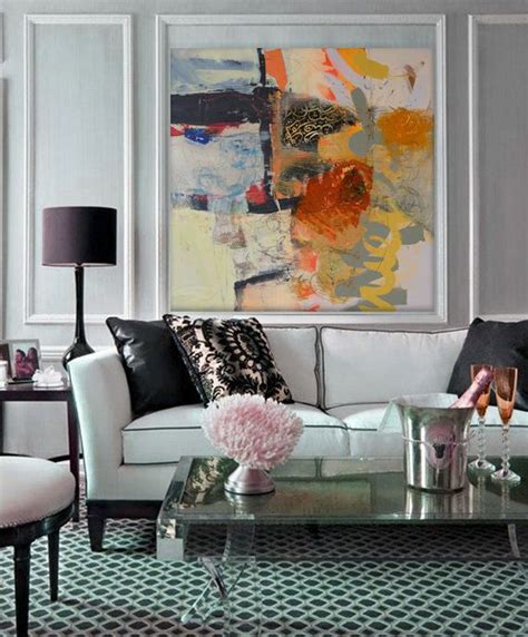 Learn how to makeover a couch by painting and stenciling with folkart home décor chalk and stencils in the latest furniture. Wall artt behind sofa/ artist Khalid Shahin | Abstract ...