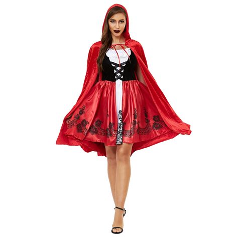 little red riding hood mini dress and cloak women set fairy tale dresses cosplay uniforms