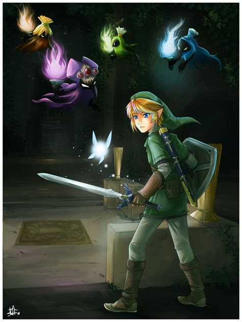 Adult Link In Forest Temple Against The Poe Sisters The