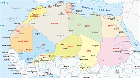 Mapa De Los Países En Los Que Se Encuentra El Sáhara