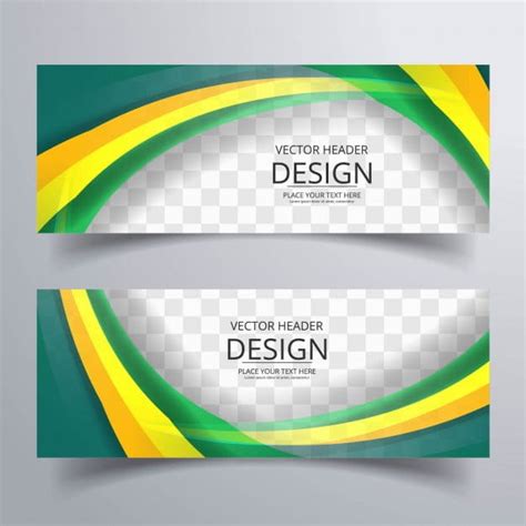 Colorful Wavy Banners Eps Vector Uidownload