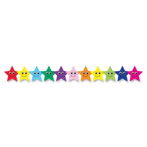 Hygloss Colorful Happy Stars Border Strips Bulletin Board Borders