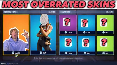 Top 5 Most Overrated Fortnite Skins Youtube