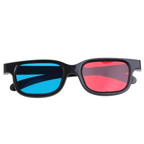fashion universal black frame red blue cyan anaglyph 3d glasses 0 2mm for movie game dvd in 3d