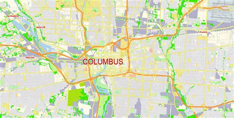 Columbus Ohio Map Vector Free Editable Layered Adobe Illustrator Pdf
