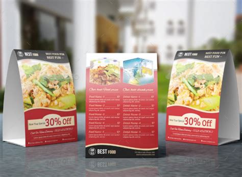 A stand up menu draws attention and increases purchases of those menu items. 17+ Restaurant Tent Card Designs & Templates - PSD, AI ...