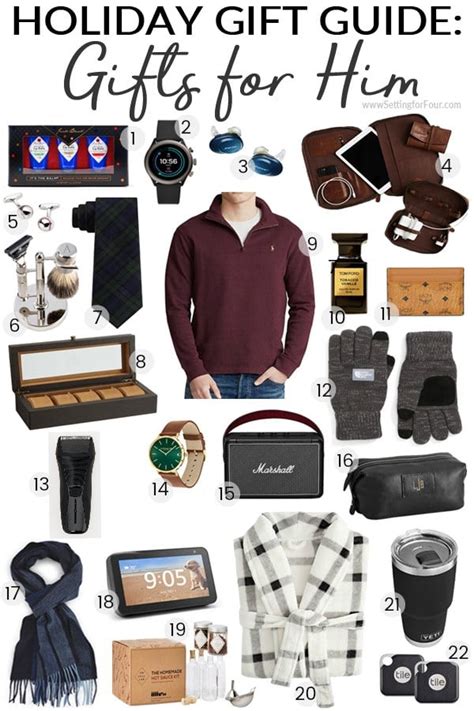 If you're looking for great gift ideas for him, amazon is a good place to start. Holiday Gift Guide 2019 - Gifts for Him - Setting for Four