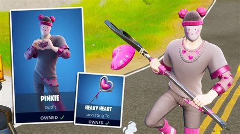 New Pinkie Skin Heavy Heart Pickaxe Gameplay In Fortnite Youtube