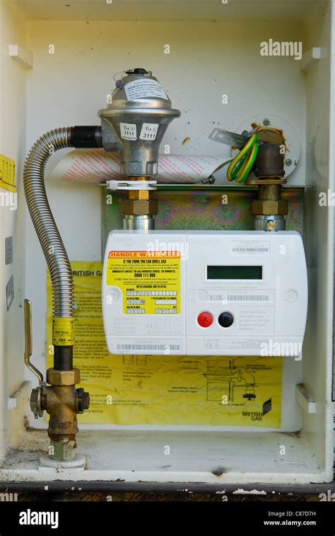 A Modern Domestic Smart Gas Meter Uk 2011 Stock Photo Alamy