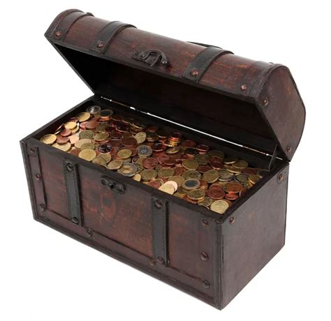 Open Treasure Chest Filled With Golden Coins Gold And Jewelry I Stock