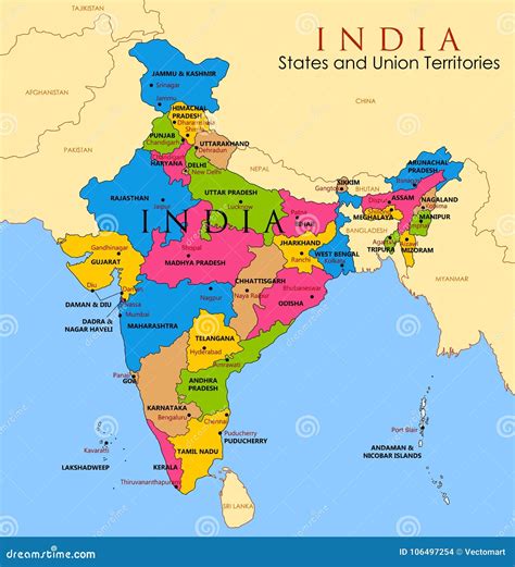 State Boundary Map Of India