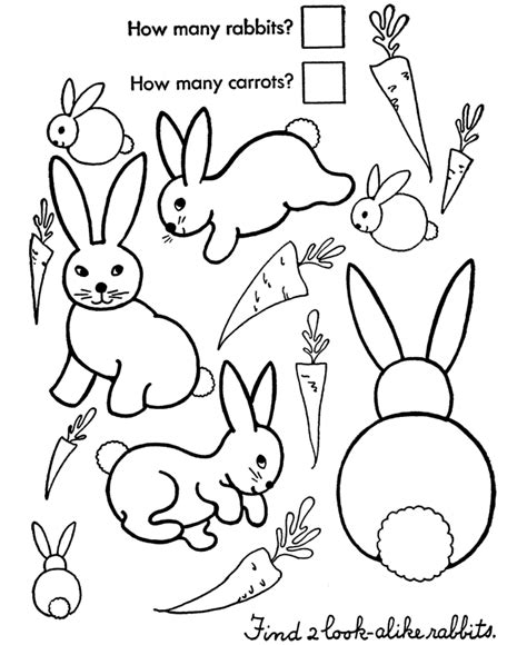 Gambar Easter Bunny Activity Sheet Printable Count Bunnies Coloring