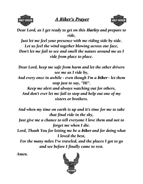 Bikers Prayer Harley Davidson Forums Bikers Prayer Biker Quotes