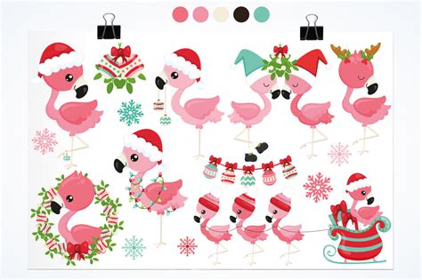 Flamingo Christmas By Prettygrafik Design Thehungryjpeg