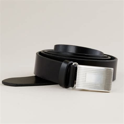 Jcrew Classic Leather Plaque Belt In Black For Men Lyst