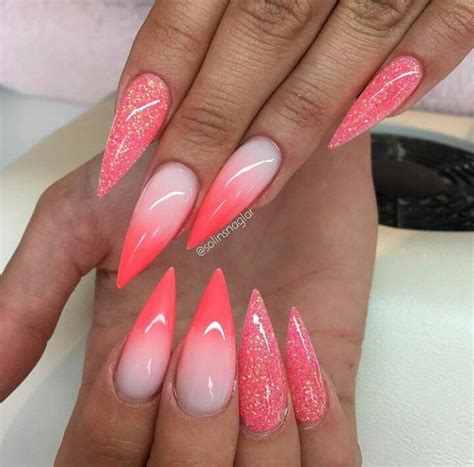 Choose a teal color with green hues and create a simple white design on your middle finger. Frosted Coral | Pink nails, Gel nail art designs, Simple ...