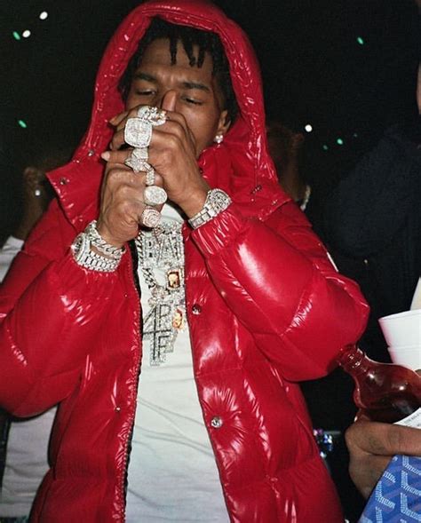 Pin By Steeljaygreen On Lil Baby Rapper Outfits Red Leather Jacket