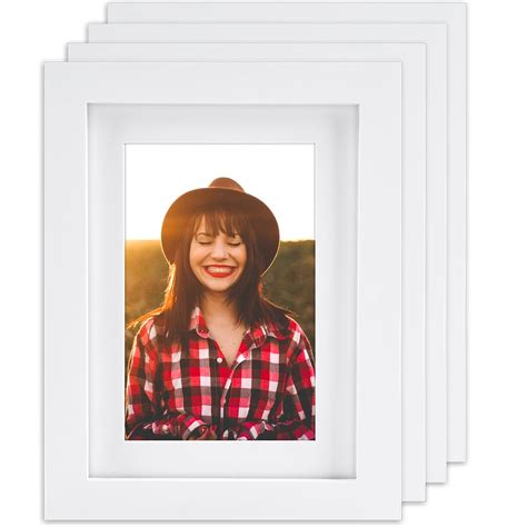 Wutl White Picture Frames 5x7 Inch Wood Photo Frames For Wall And