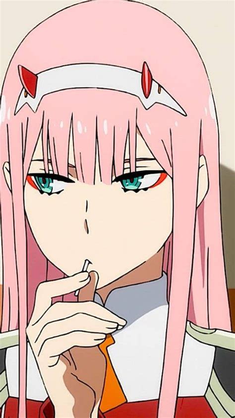 Curious Cute Zero Two Looking Away Darling In The Franxx 1080×2160