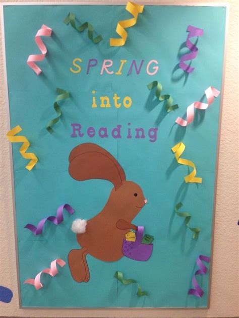 Spring Library Bulletin Board Spring Into Reading Easter Library