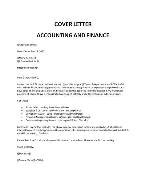 Accounting Cover Letter