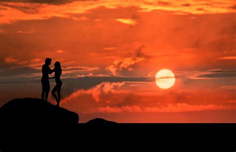 Hd Wallpaper Sunrise Couple Silhouette Sunset People Love Summer